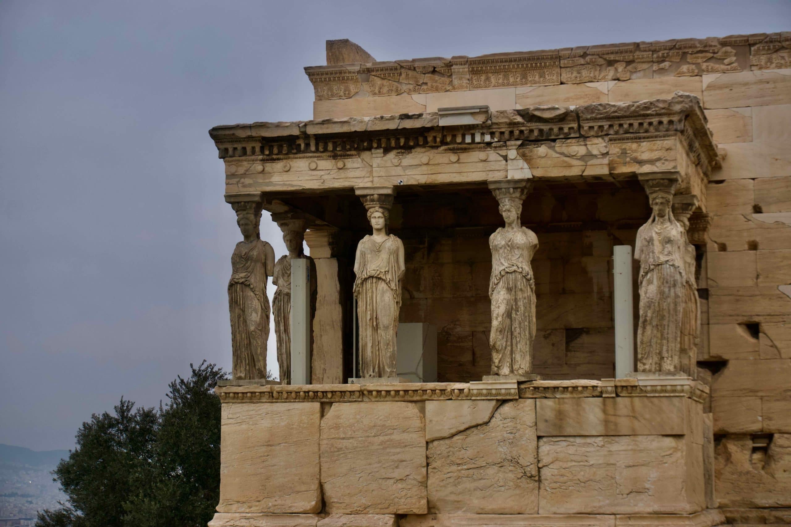 Caryatid Porch of the Erechtheion on the Acropolis in Athens
